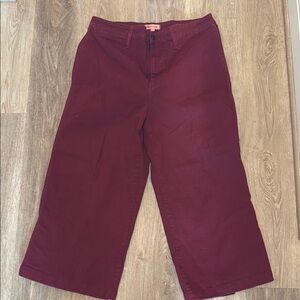 Madewell Deep Red Wide-Leg Pants